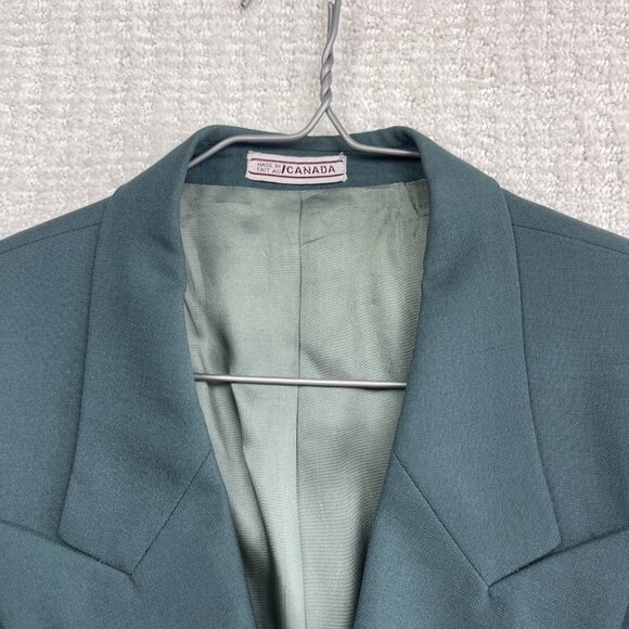 Henley Canada Green Wool Double Breasted Suit Jacket Men’s 40S + 34W Pants Set - Picture 8 of 16